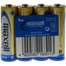 MAXELL Alkalické tužkové baterie LR6 4S ALK 4x AA (R6) SHRINK 35044015