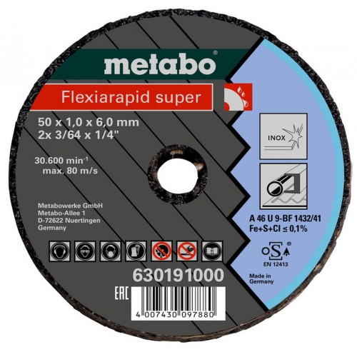 Metabo 630191000 Flexiarapid super Řezné kotouč pro nerezovou ocel 50x1,0x6,0