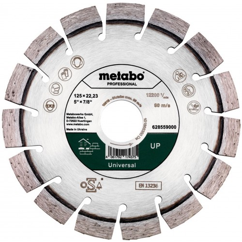 Metabo Diamantový řezný kotouč "up", 125 x 22,23 mm, Professional 628559000