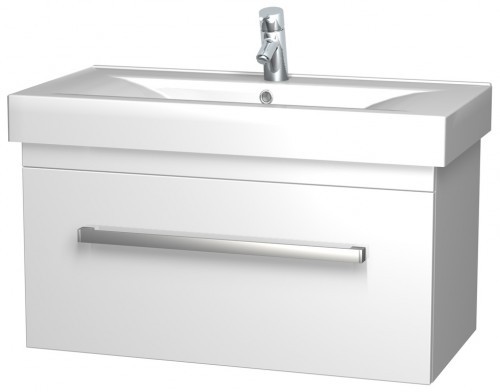 INTEDOOR MONA spodní koupelnová skříňka 85cm, závěsná s umyvadlem, šedá lesk MO90/U506