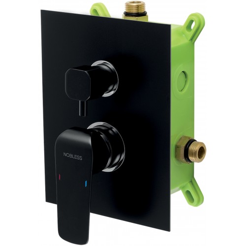 NOVASERVIS NOBLESS TINA Podomítková baterie s boxem 2 vývody, černá matná BOX38051R,5