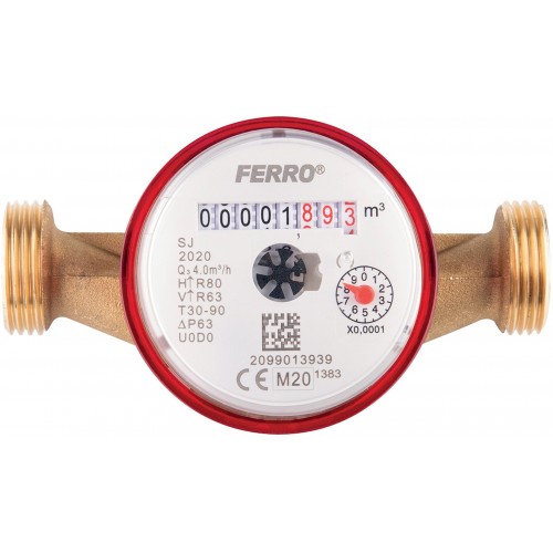 NOVASERVIS Vodoměr jednovtokový suchoběžný do 90°C 3/4" pro vysílač RSS SJ20ACPLUSPLI