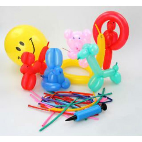 PAPSTAR 30 ks modelovacích balonků 130 cm, různé barvy, v balení pumička