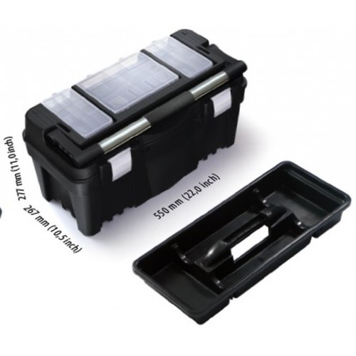 PROSPERPLAST PRACTIC Plastový kufr na nářadí černý, 550 x 267 x 277 mm N22AFI