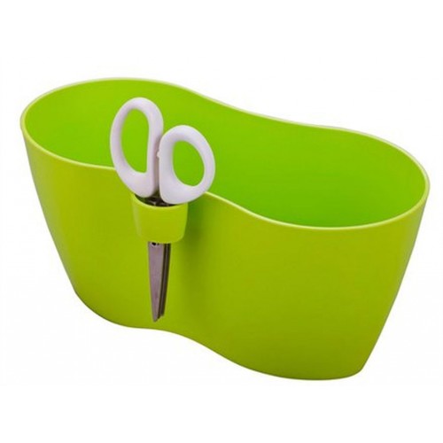PROSPERPLAST LIMES DUBLO dvojkvětináč na bylinky s nůžkami 25x12x12cm, 2,5l, limetka DLD250