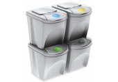 Prosperplast SORTIBOX Sada 4 odpadkových košů 4x25l, bílá IKWB25S4