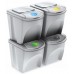 Prosperplast SORTIBOX Sada 4 odpadkových košů 4x25l, bílá IKWB25S4