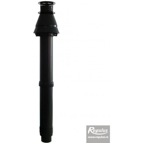 REGULUS komínek 60/100 PP černý průchod otvorem průměr 125 mm 11253