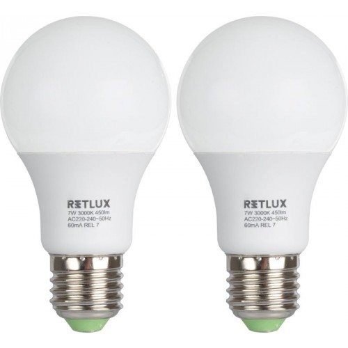 RETLUX REL 7 set LED žárovek A60 2x7W E27 50001432