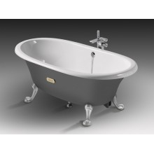 Roca Newcast litinová smaltovaná vana 170 x 85cm, 222l, šedá/bílá antislip 7233650000