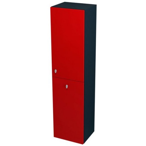 SAPHO AILA 55676 skříňka vysoká s košem 35x140x30cm, pravá, červená/černá