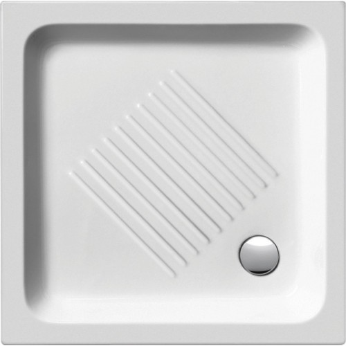 SAPHO Keramická sprchová vanička, čtverec 80x80x10cm 438011