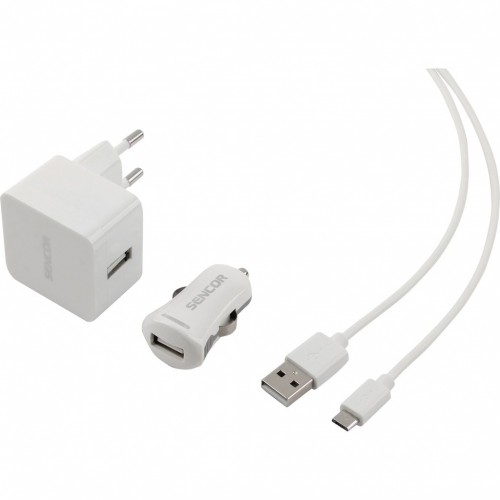 SENCOR KIT SCO 516-000WH USB kabel, nabíječka bílá 1M/WALL/CAR 30015740