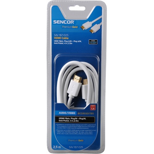 SENCOR AV kabel SAV 167-025W HDMI M-M 2,5M 1.4 PG 35042686