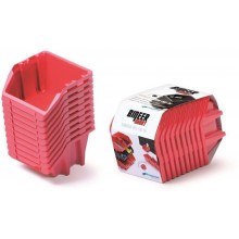 Prosperplast BINEER SHORT SET Plastové úložné boxy 10 kusů, 180x98x118mm, červená KBISS12-