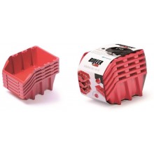 Kistenberg BINEER LONG SET Plastové úložné boxy 5 kusů, 198x118x155mm, červená KBILS20-3
