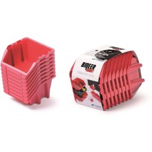 Prosperplast BINEER SHORT SET Plastové úložné boxy 8 kusů, 206x118x144mm, červená KBISS15-