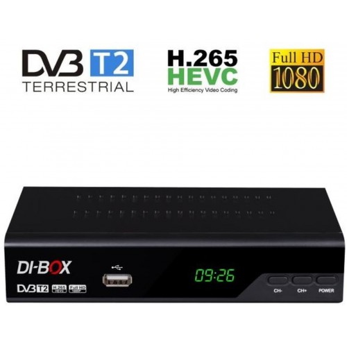 DI-BOX V3 set-top-box FullHD s HEVC H.265 DVB-T2, USB přijímač J4722V3