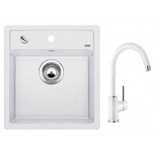 BLANCO SET dřez Dalago 5 Silgranit + dřezová baterie MIDA bílá