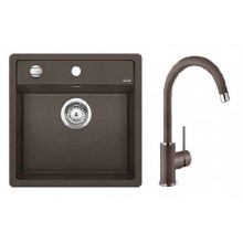 BLANCO SET dřez Dalago 5 Silgranit + dřezová baterie MIDA káva