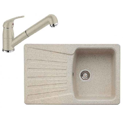 BLANCO SET dřez NOVA 45 S Silgranit + dřezová baterie DARAS-S písek