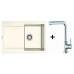 Franke SET G39 granitový dřez MRG 611.094 bílá - led + dřezová baterie Samoa