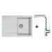 Franke SET G39 granitový dřez MRG 611.098 stříbrná + dřezová baterie Samoa