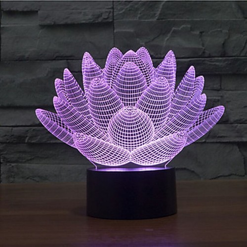 PROMÁČKLÝ OBAL SHARKS 3D LED lampa Lotosový květ SA096 - PLNĚ FUNKČNÍ