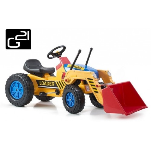 Šlapací traktor G21 Classic s nakladačem žluto/modrý 690813