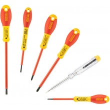 STANLEY 0-65-443 FatMax 6dílná sada šroubováků izolovaných 1000V (paralelní/Pozidriv)