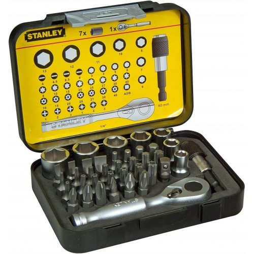 STANLEY 1-13-906 1/4" 40dílná sada bitů s ráčnou Expert