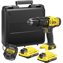 STANLEY SFMCD711D2K FatMax V20 Aku vrtačka s příklepem (60Nm/18V/2x2,0Ah), kufr