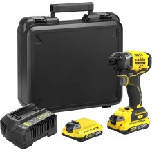 STANLEY SFMCF820D2K FatMax V20 Aku rázový utahovák třírychlostní 1/4" (18V/2x2,0Ah), kufr