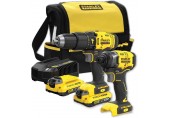 STANLEY SFMCK465D2S FatMax V20 Aku kombinovaná sada (18V/2x2.0Ah), taška