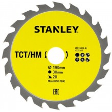 STANLEY STA13030 Pilový kotouč TCT/HM pro podélné řezy 190x30mm, 20 zubů