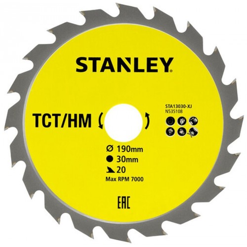 STANLEY STA13030 Pilový kotouč TCT/HM pro podélné řezy 190x30mm, 20 zubů STANLEY STA13030 Pilový kotouč TCT/HM pro podélné řezy 190x30mm, 20 zubů