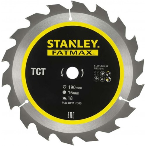 STANLEY STA15370 Pilový kotouč TCT/HM brousitelný pro podélné řezy 190x16mm, 18 zubů