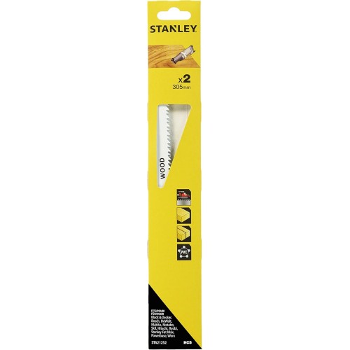 STANLEY STA21252 Pilové listy HCS na dřevo a plast pro mečovou pilu, délka 305mm, 2ks STANLEY STA21252 Pilové listy HCS na dřevo a plast pro mečovou pilu, délka 305mm, 2ks