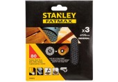 STANLEY STA39252-XJ Brusné mřížky pro excentrickou brusku 125mm, P80, 3ks