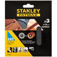 STANLEY STA39262-XJ Brusné mřížky pro excentrickou brusku 125mm, P240, 3ks