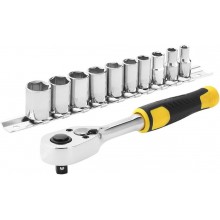 STANLEY STMT82666-0 11dílná sada 1/4" ráčny s 12hrannými hlavicemi (5,5-14 mm)