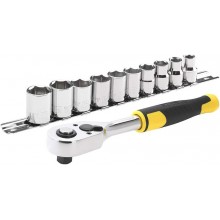 STANLEY STMT82670-0 11dílná sada 3/8" ráčny s 12hrannými hlavicemi (8-17 mm)