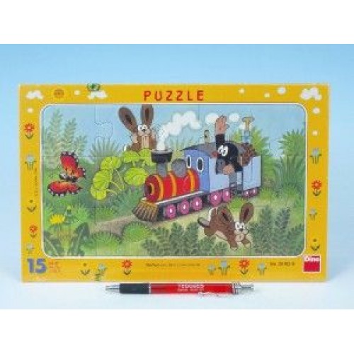 Puzzle deskové Krtek a lokomotiva 29,5x19cm 15 dílků 21001039