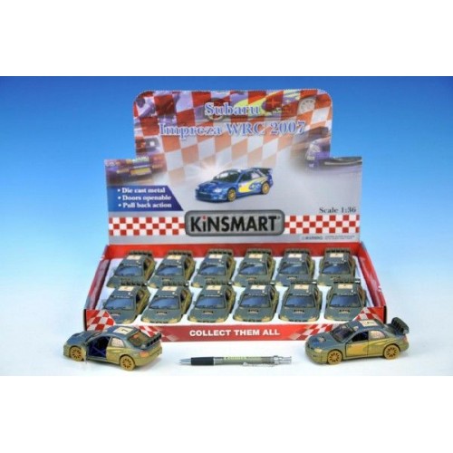 Auto Kinsmart Subaru Impreza WRC 2007 kov 12,5cm na zpětné natažení 60520021