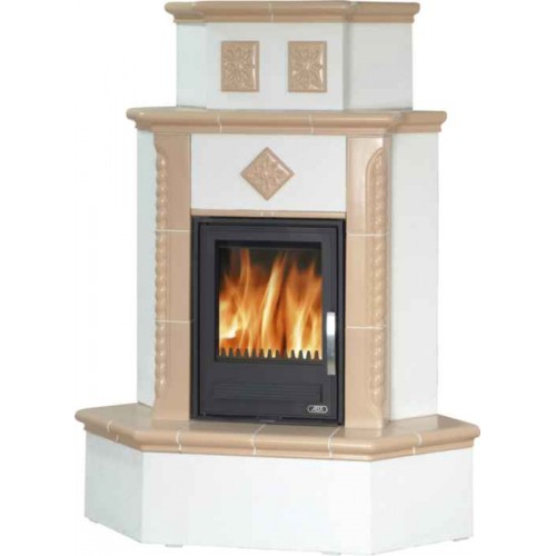 ABX Westfalia K rohová 720 Kachlová kamna na dřevo s kombi vložkou (litina/plech), deserta