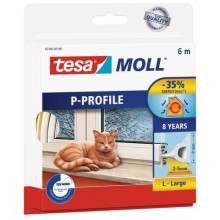 TESA MOLL Gumové těsnění, bílé, na okna a dveře, P profil, 6m 05390-00102-00