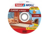 TESA MOLL Gumové těsnění, hnědé, na okna a dveře, D profil, buben 100m 55706-00101-00