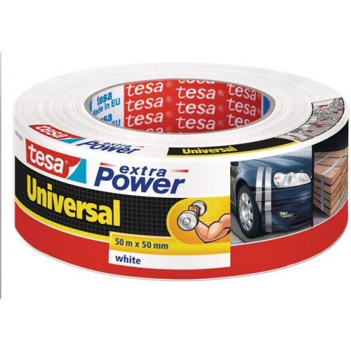 TESA Opravná páska Extra Power Universal, textilní, silně lepivá, bílá, 50m x 50mm 56389-00002-06