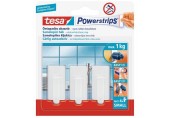 TESA Powerstrips háček obdélníkové malé háček bílý plast, nosnost 1kg 57530-00131-01