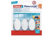 TESA Powerstrips háček oválný malý bílý plast, nosnost 1kg 57533-00101-01